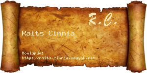 Raits Cinnia névjegykártya